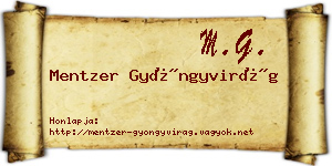 Mentzer Gyöngyvirág névjegykártya